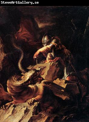 Salvator Rosa Jason Charming the Dragon